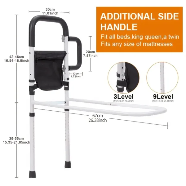 Adjustable Height Bed Rails for Elderly