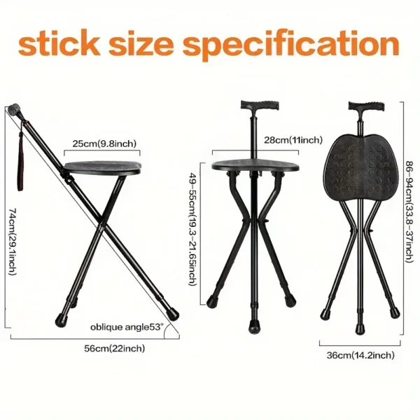 Durable Folding Walking Stick Chair