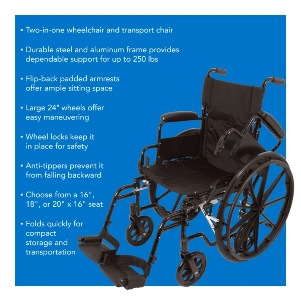 ProBasics Transformer Dual-Purpose Lightweight Wheelchair
