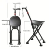 Foldable Cane with Seat  Portable & Durable